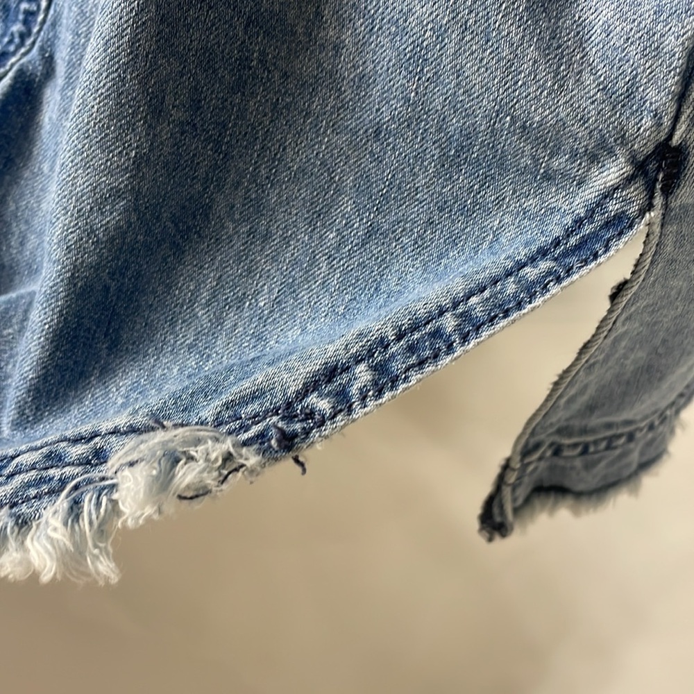 We The Free Denim Mini Dress by Free People . Oversized . Pockets. NEW Condition - Picture 9 of 9